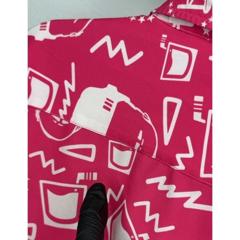 Pink Whitney Barstool Sports TropicalBros Mens Large Pink Button Down Shirt - Picture 7 of 11
